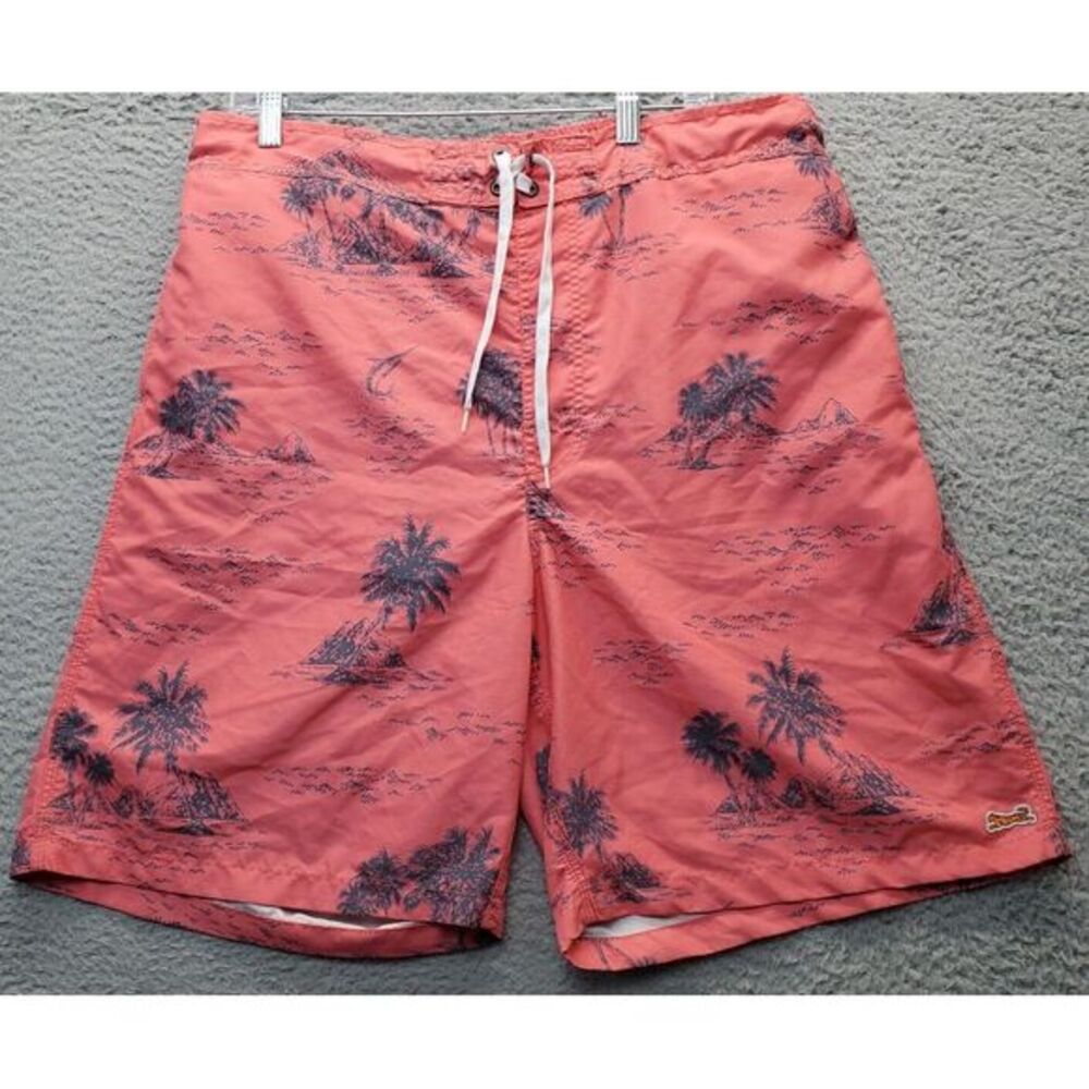 Le Tigre Board Shorts Mens XL Multi Therma Fit Swimwear Flat‎ Front Lace Up Logo